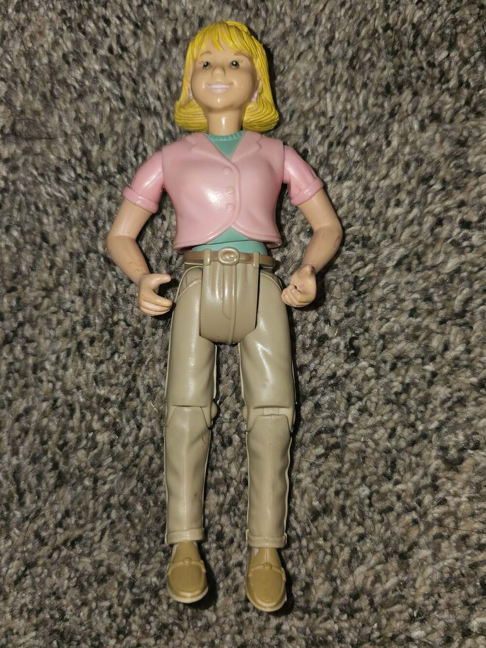 Vintage 1998 Fisher-Price Loving Family Dollhouse Mom Blonde Hair Pink Shirt